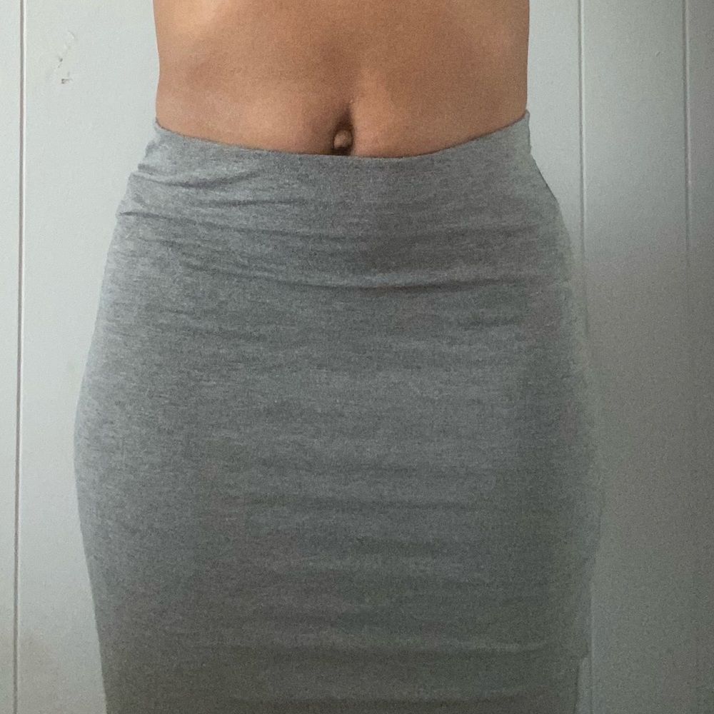 Grey Pencil Skirt